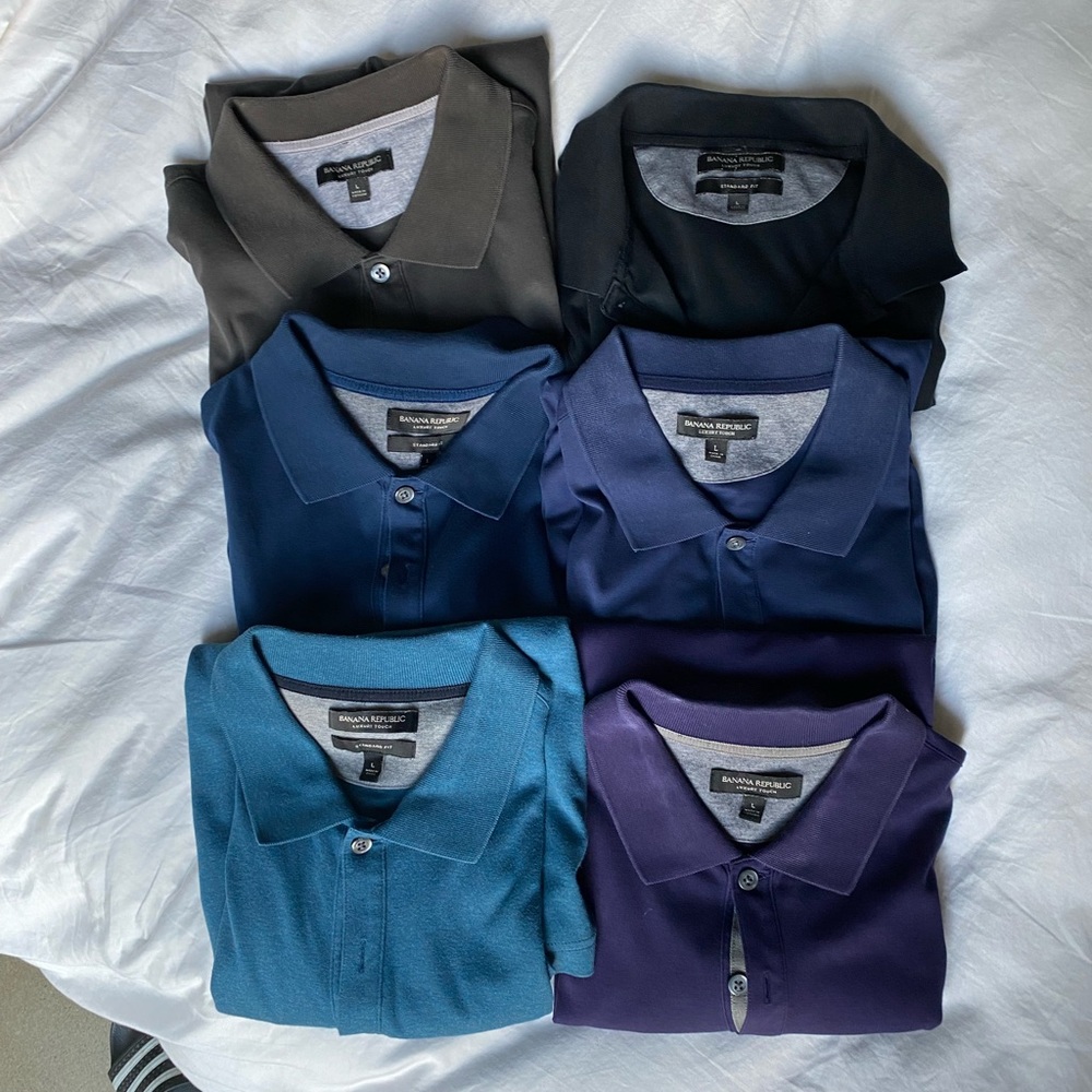6 Banana Republic Polos Gem